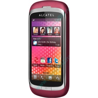 Красно-розовый телефон Alcatel One Touch 818 (Люберцы)